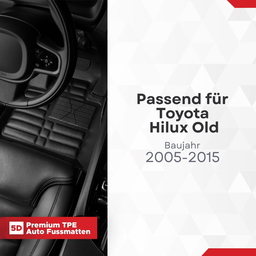 5D Premium Auto Fussmatten TPE Set passend für Toyota Hilux Old Baujahr 2005-2015 thumbnail