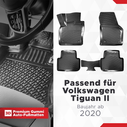 3D Fussmatten passend für Volkswagen Tiguan II ab 2020 thumbnail