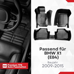 5D Premium Auto Fussmatten TPE Set passend für BMW X1 (E84) Baujahr 2009-2015 thumbnail