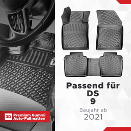3D Auto Fussmatten Set passend für DS 9 Baujahr ab 2021 thumbnail