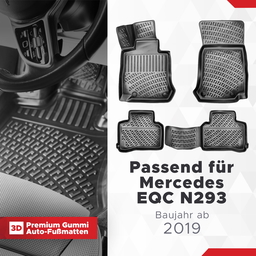 3D Auto Fussmatten Set passend für Mercedes EQC N293 Baujahr ab 2019 thumbnail