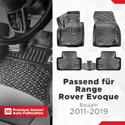 3D Fussmatten passend für Range Rover Evoque Baujahr 2011-2019 thumbnail