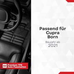 5D Premium Auto Fussmatten TPE Set passend für Cupra Born Baujahr ab 2021 thumbnail