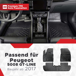 3D Premium Gummi Auto Fussmatten Set Passend für Peugeot 5008 GT-LİNE ab 2017 thumbnail