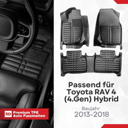 5D Premium Auto Fussmatten TPE Set passend für Toyota RAV 4 (4.Gen) Hybrid Baujahr 2013-2018 thumbnail