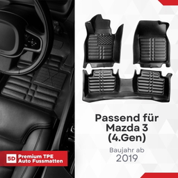 5D Premium Auto Fussmatten TPE Set passend für Mazda 3 (4.Gen) Baujahr ab 2019 thumbnail