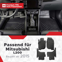 3D Premium Gummi Auto Fussmatten Set Passend für Mitsubishi L200 Baujahr ab 2015 thumbnail