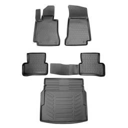 3D Auto Gummimatten & Kofferraumwanne Set für Mercedes E Klasse W212 Umklappbare Rücksitze Baujahr 2010-2016 thumbnail