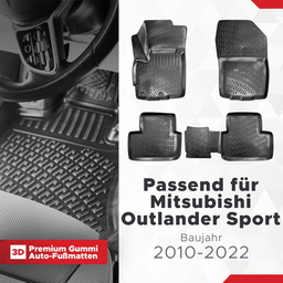 3D Auto Fussmatten Set passend für Mitsubishi Outlander Sport Baujahr 2010-2022 thumbnail