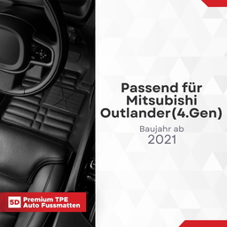 5D Premium Auto Fussmatten TPE Set passend für Mitsubishi Outlander (4.Gen) Baujahr ab 2021 thumbnail