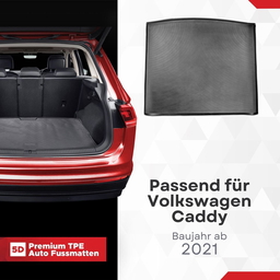 3D Kofferraum Matte passend für Volkswagen Caddy ab 2021 thumbnail