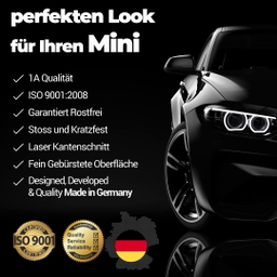 Ladekantenschutz mit 3D Profil Abkantung Fahrzeugspezifisch Passend für Mini Countryman Baujahr 2010-2016 aus Edelstahl Chrom thumbnail