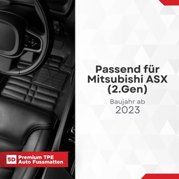 5D Premium Auto Fussmatten TPE Set passend für Mitsubishi ASX (2.Gen) Baujahr ab 2023 thumbnail