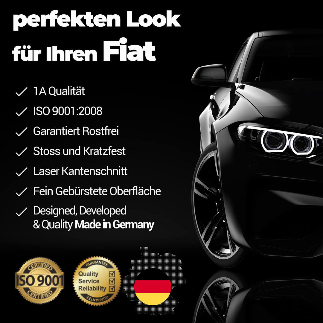 Ladekantenschutz aus Edelstahl Chrom mit Abkantung Kompatibel für Fiat 500X Baujahr ab 2014 2