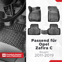 3D Auto Fussmatten Set passend für Opel Zafira C Baujahr 2011-2019 thumbnail