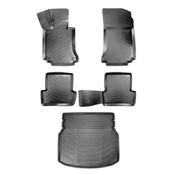 3D Auto Gummimatten & Kofferraumwanne Set für Mercedes C Klasse W204 (Umklappbare Rücksitze) Baujahr 2007-2014 thumbnail