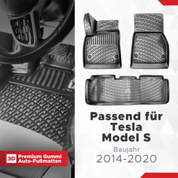 3D Auto Fussmatten Set passend für Tesla Model S Baujahr 2014-2020 thumbnail