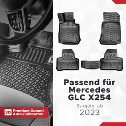 3D Auto Fussmatten Set passend für Mercedes GLC X254 Baujahr ab 2023 thumbnail