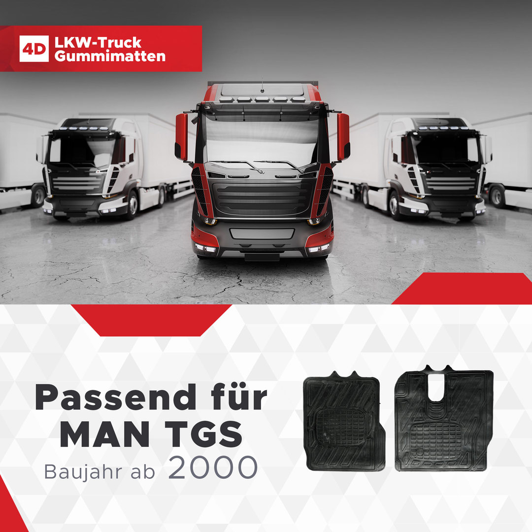 LKW Gummi Fussmatten 3D Passend für MAN TGS Serie Baujahr ab 2000 1