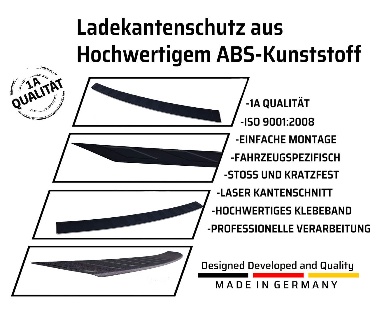 Gepäckschwelle Innenschutz aus ABS Kunststoff in schwarz Passend für Ford Kuga MK 2 Baujahr ab 2015 2