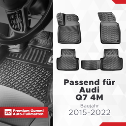 3D Auto Fußmatten Set für Audi Q7 4M Baujahr 2015-2022 thumbnail