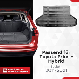 5D Premium Kofferraummatte passend für Toyota Prius + HYBRID Baujahr 2011-2021 thumbnail