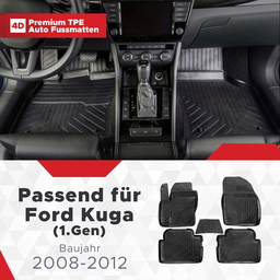 3D Premium Gummi Auto Fussmatten Set Passend für Ford Kuga (1.Gen) Baujahr 2008-2012 thumbnail