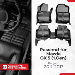 5D Premium Auto Fussmatten TPE Set passend für Mazda CX 5 (1.Gen) Baujahr 2011-2017 thumbnail