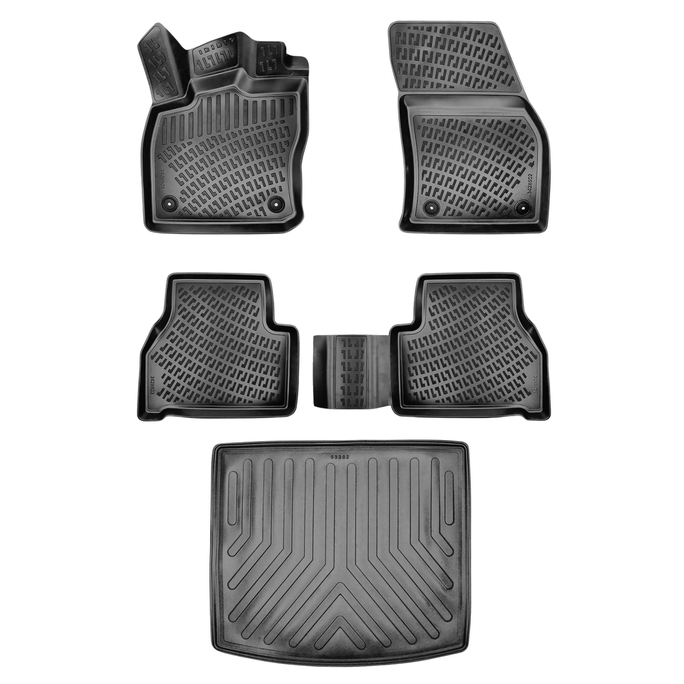 3D Auto Gummimatten & Kofferraumwanne Set für VW Caddy Baujahr ab 2021 2