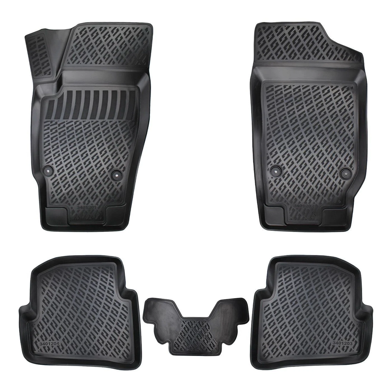 3D Premium Gummi Auto Fussmatten Set Passend für Volkswagen Polo (4.Gen) Baujahr 1999-2005 1
