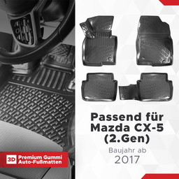 3D Auto Fussmatten Set passend für Mazda CX-5 (2.Gen) Baujahr ab 2017 thumbnail