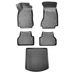 3D Auto Gummimatten & Kofferraumwanne Set für Audi A4 S4 RS4 B9 Baujahr ab 2015 thumbnail