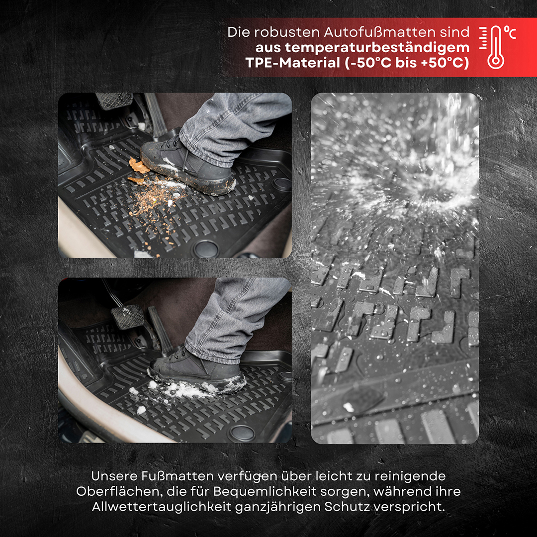 3D Auto Fußmatten Set für Audi A4 B8 Baujahr 2008-2016 11