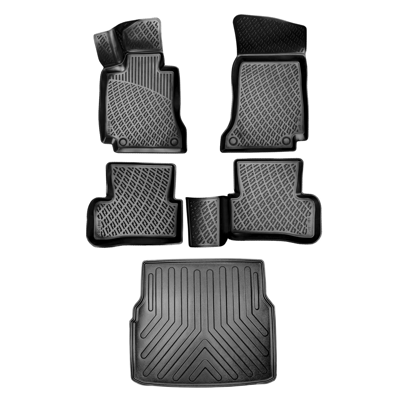 3D Auto Gummimatten & Kofferraumwanne Set für Mercedes C Klasse T205 Kombi Estate Baujahr 2014-2021 2