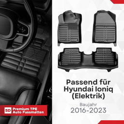 5D Premium Auto Fussmatten TPE Set passend für Hyundai Ioniq (Elektrik) Baujahr 2016-2023 thumbnail