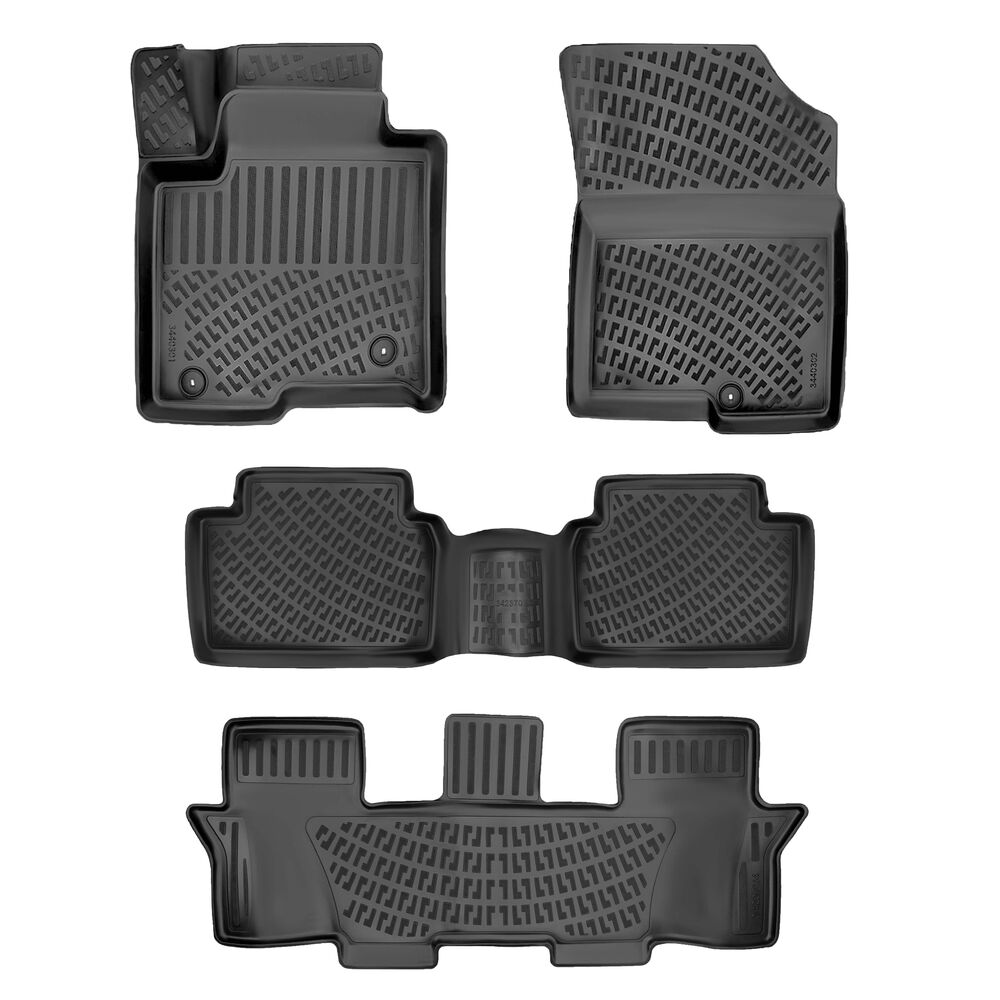 3D Auto Fussmatten Set passend für Kia SORENTO HYBRID 7 Sitz Baujahr ab 2021 1