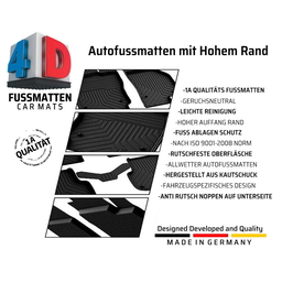 3D Premium Gummi Auto Fußmatten Set Passend für Hyundai Accent Blue Baujahr ab 2010 thumbnail