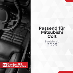 5D Premium Auto Fussmatten TPE Set passend für Mitsubishi COLT Baujahr ab 2023 thumbnail