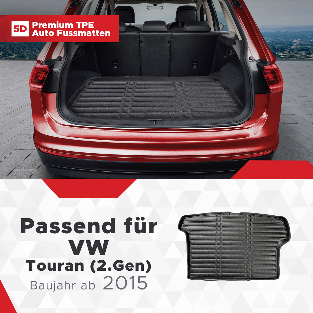 5D Premium Kofferraummatte passend für VW Touran (2.Gen) ab 2015 1