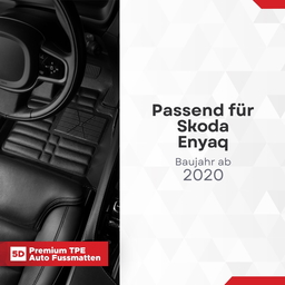 5D Premium Auto Fussmatten TPE Set passend für Skoda ENYAQ Baujahr ab 2020 thumbnail