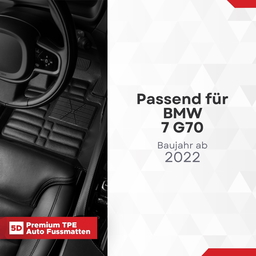 5D Premium Auto Fussmatten TPE Set passend für BMW 7 G70 Baujahr ab 2022 thumbnail