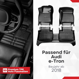 5D Premium Auto Fussmatten TPE Set passend für Audi e-Tron Baujahr ab 2018 thumbnail