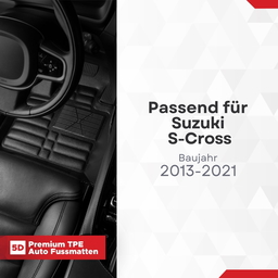 5D Premium Auto Fussmatten TPE Set passend für Suzuki S-Cross Baujahr 2013-2021 thumbnail
