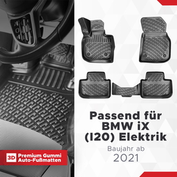 3D Auto Fußmatten Set für BMW iX (I20) Elektrik Baujahr ab 2021 thumbnail
