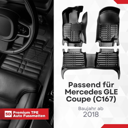 5D Premium Auto Fussmatten TPE Set passend für Mercedes GLE Coupe (C167) Baujahr ab 2018 thumbnail