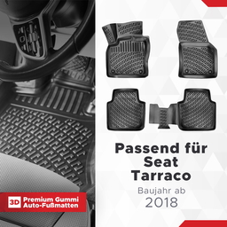 3D Auto Fussmatten Set passend für Seat Tarraco Baujahr ab 2018 thumbnail