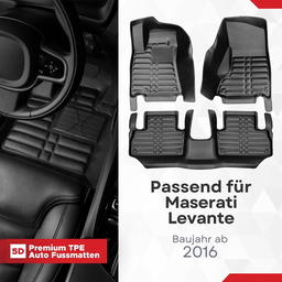 5D Premium Auto Fussmatten TPE Set passend für Maserati Levante Baujahr ab 2016 thumbnail