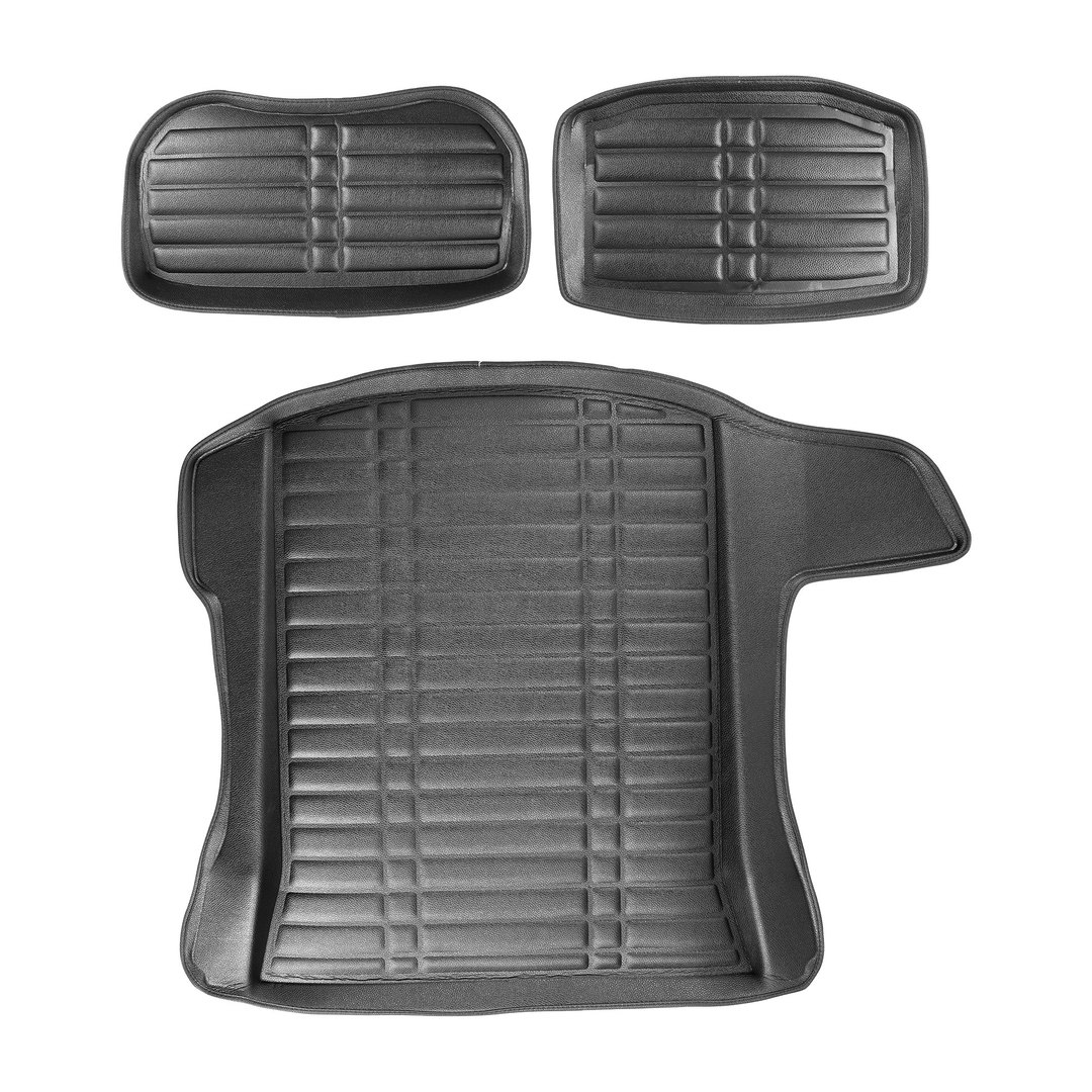 5D Premium Kofferraummatte passend für Tesla Model 3 ab 2017 ( 3 teile, für vorderer und hinterer Kofferraum )