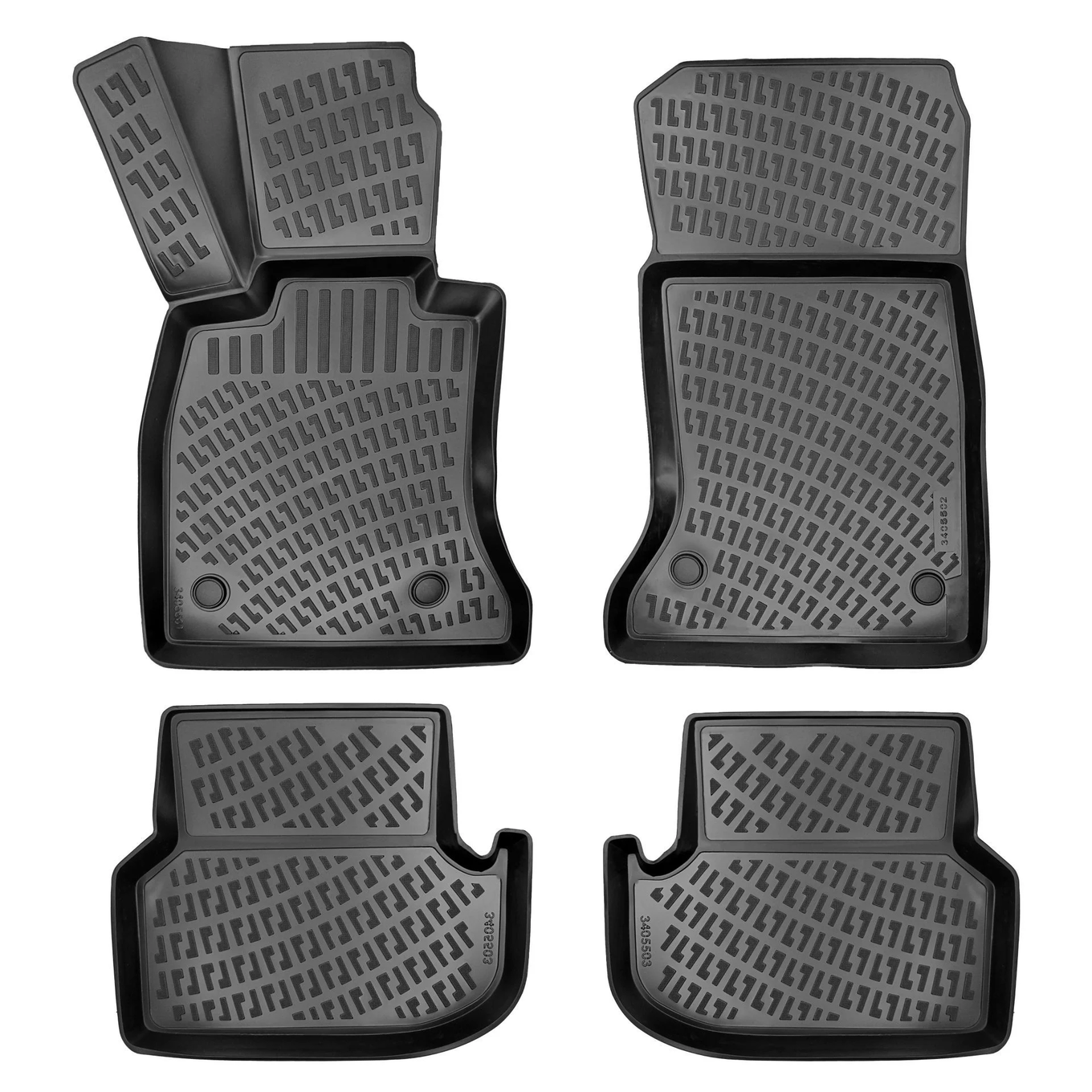 3D Premium Gummi Auto Fussmatten Set Passend für BMW 5 (F10) X-Drive Baujahr 2013-2016