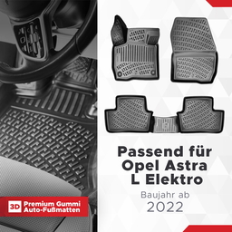3D Auto Fussmatten Set passend für Opel Astra L Elektro Baujahr ab 2022 thumbnail